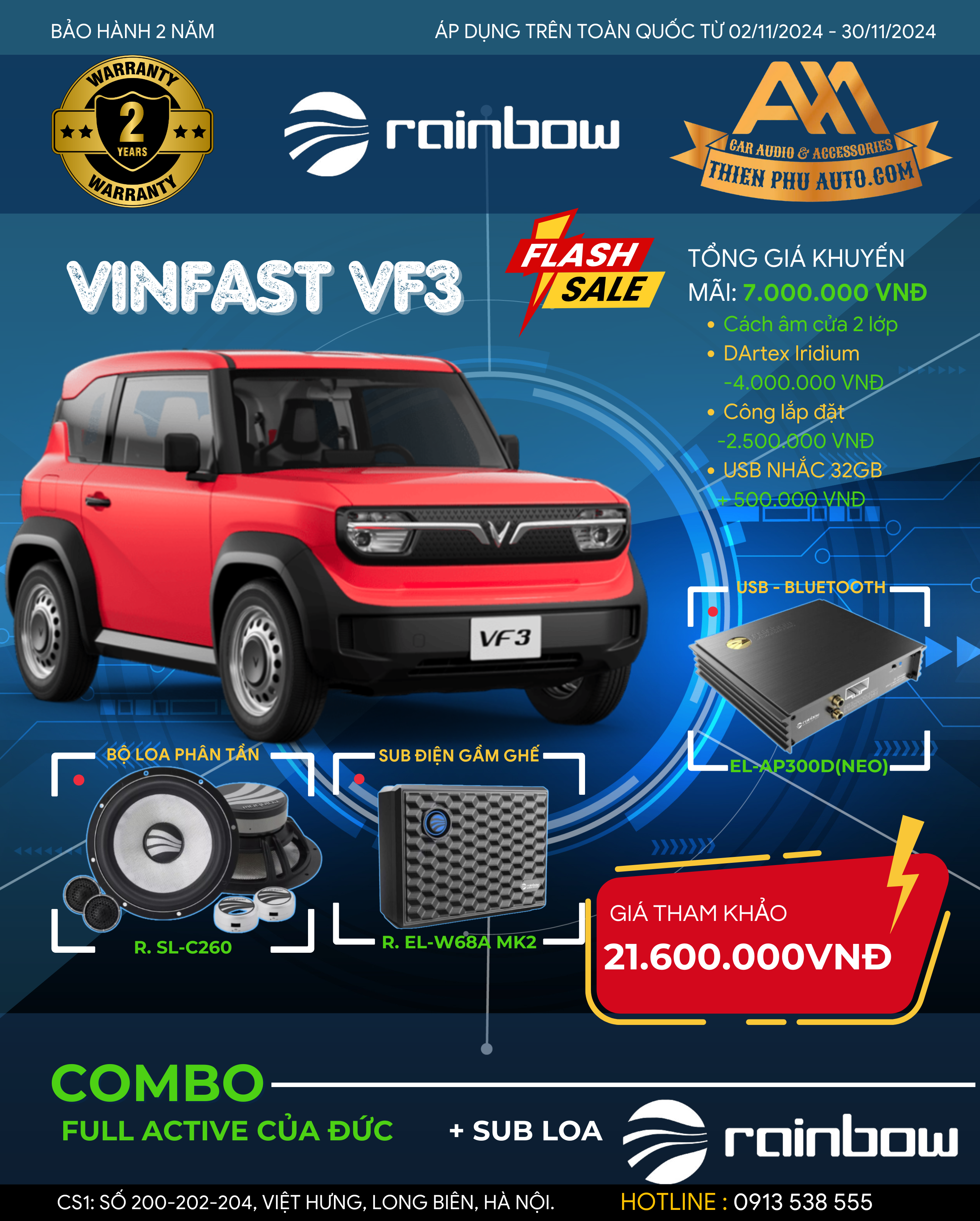  VF3 Nâng Cấp Loa Rainbow – Sub Carwales – DSP K59 Kenner | Độ Âm Thanh Xe Hơi Đỉnh Cao